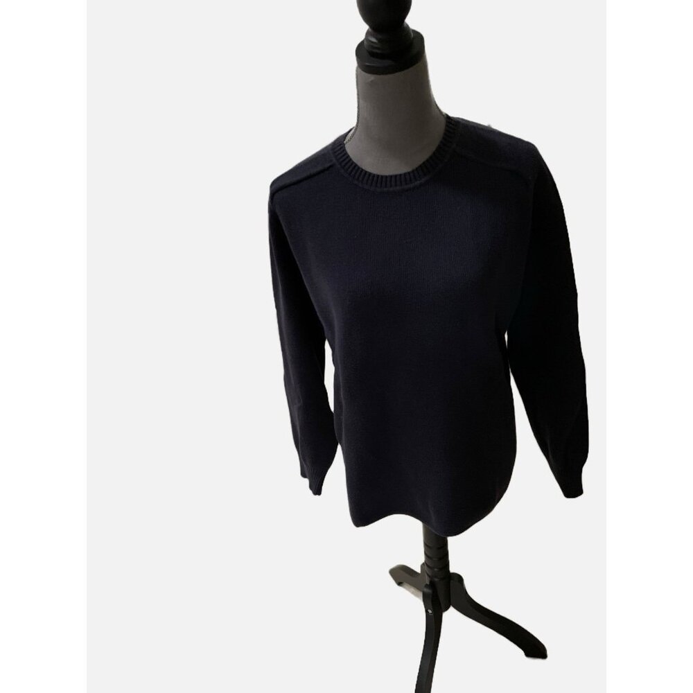 Vintage Gap Blue Scoop Neck Pullover Chunky Sweater 100% Cotton Size L. Pre-Own